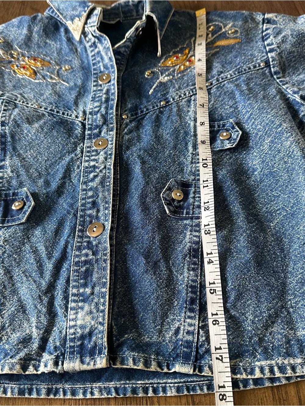 Vtg 80s 90s Pop Kids Denim 2 Pc Set Acid Wash Ruffle Skirt Butterfly Western 12 - Picture 12 of 16